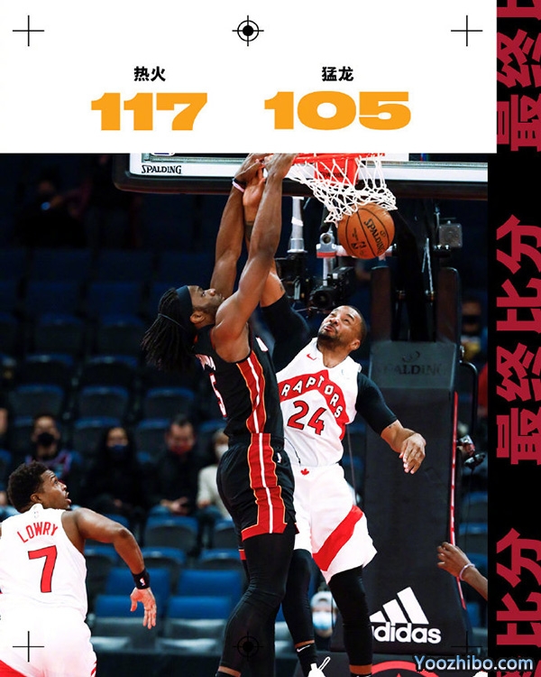<a href=/lanqiupindao/heat/ target=_blank class=infotextkey>热火</a>以117-105击败了<a href=/lanqiupindao/raptors/ target=_blank class=infotextkey>猛龙</a>
